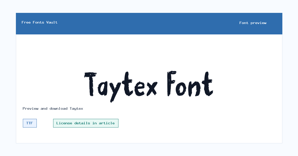 Taytex font preview showing the family name