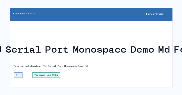 TBJ Serial Port Monospace Demo Md font preview