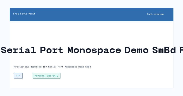 TBJ Serial Port Monospace Demo SmBd font preview