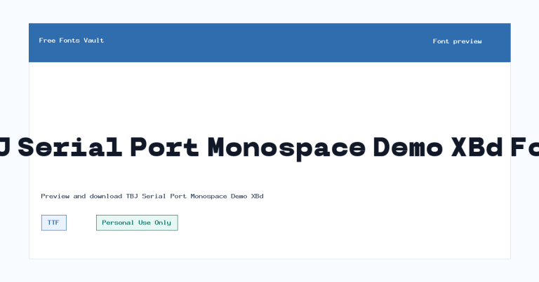 TBJ Serial Port Monospace Demo XBd font preview