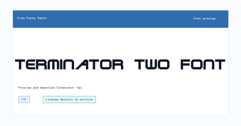 Terminator Two font preview