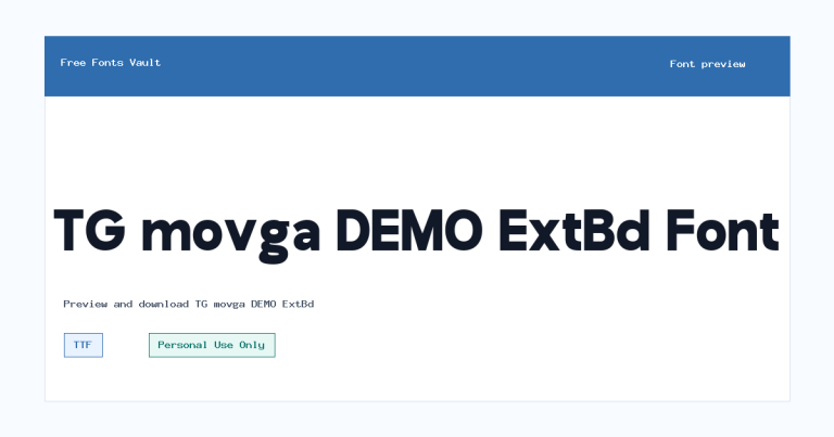 TG movga DEMO ExtBd font preview