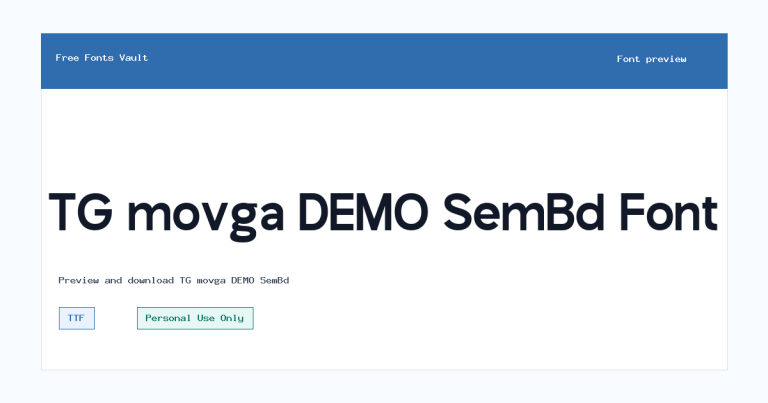 TG movga DEMO SemBd font preview