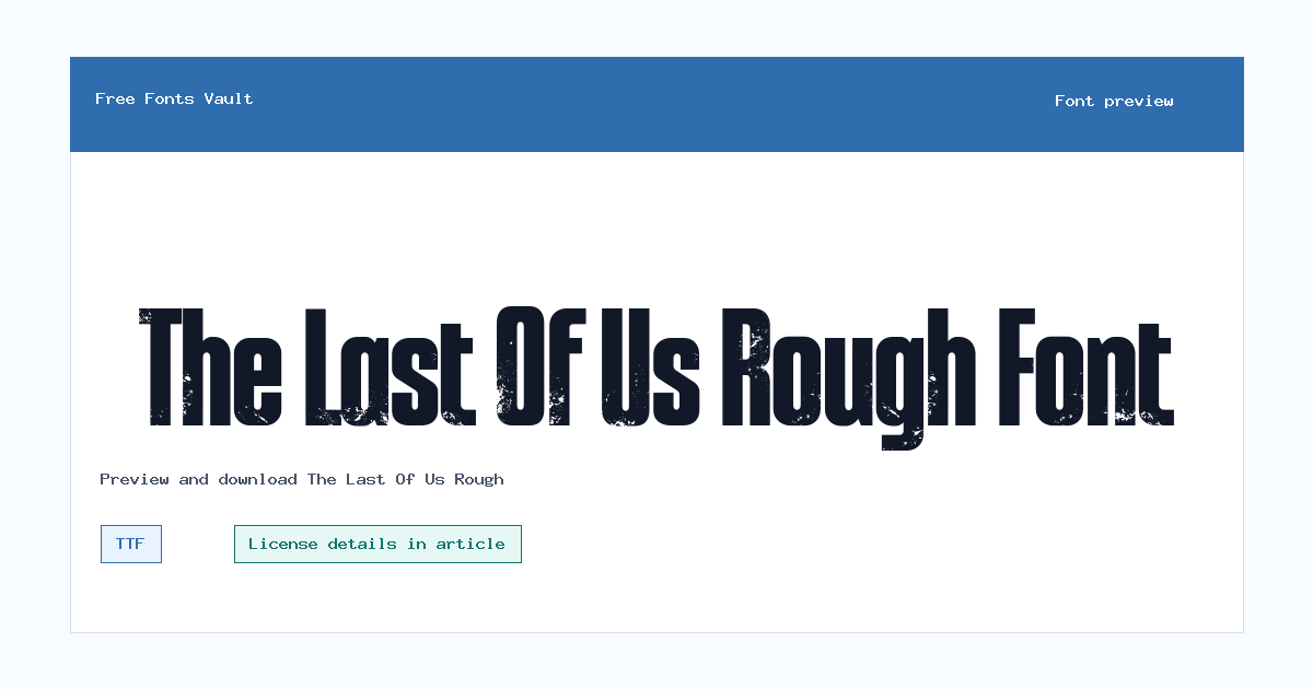 The Last Of Us Rough font preview showing the family name
