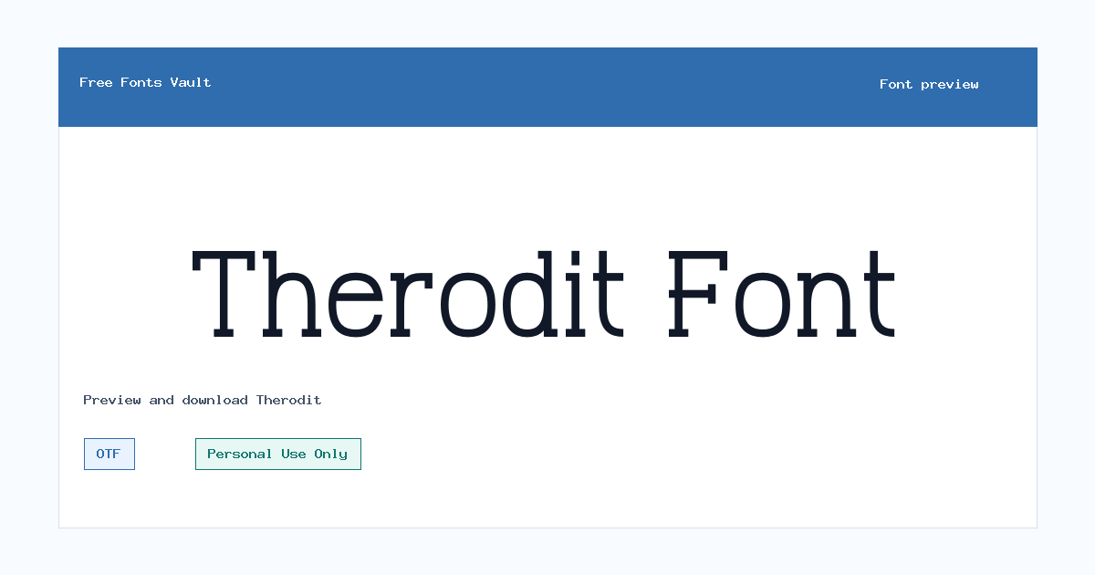 Therodit font preview showing the family name