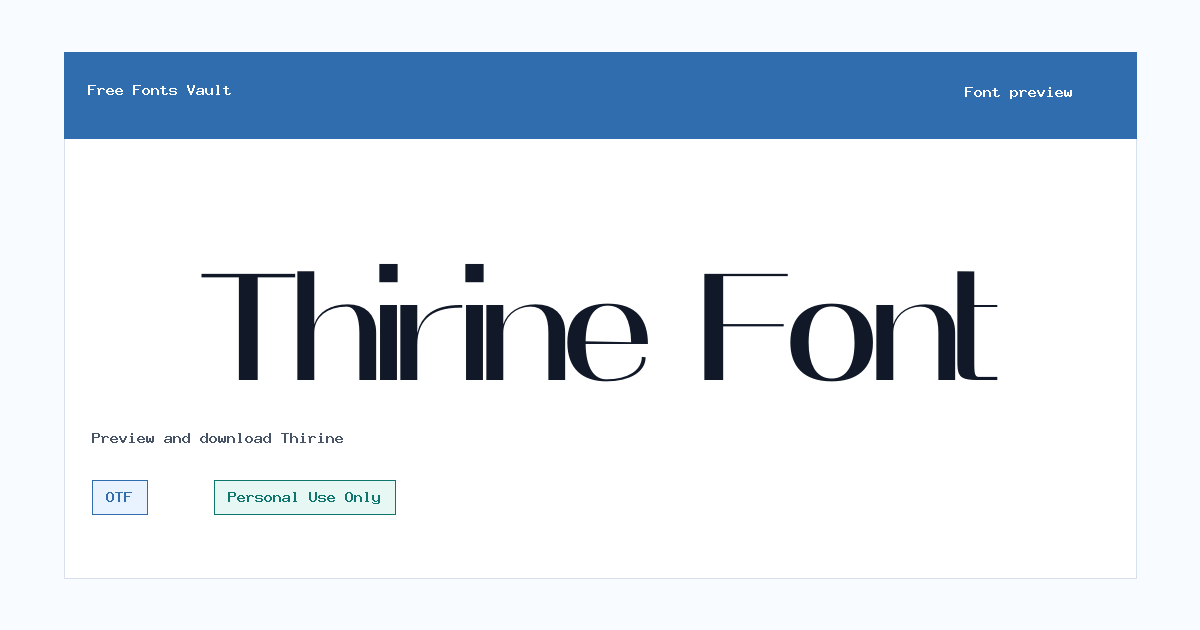 Thirine font preview showing the family name