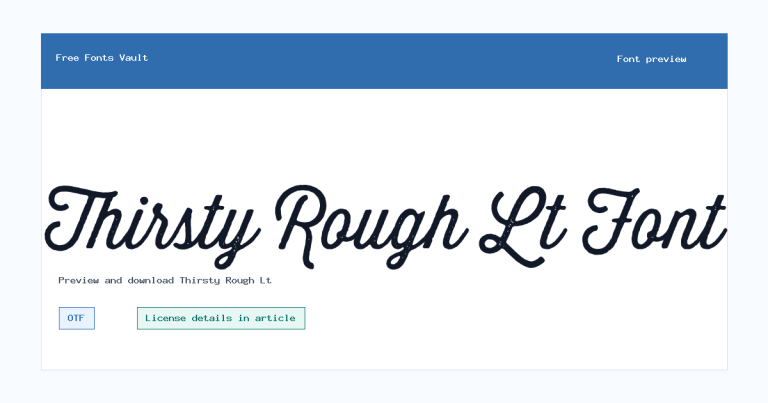 Thirsty Rough Lt font preview