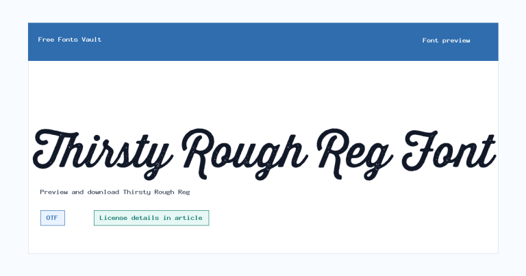 Thirsty Rough Reg font preview