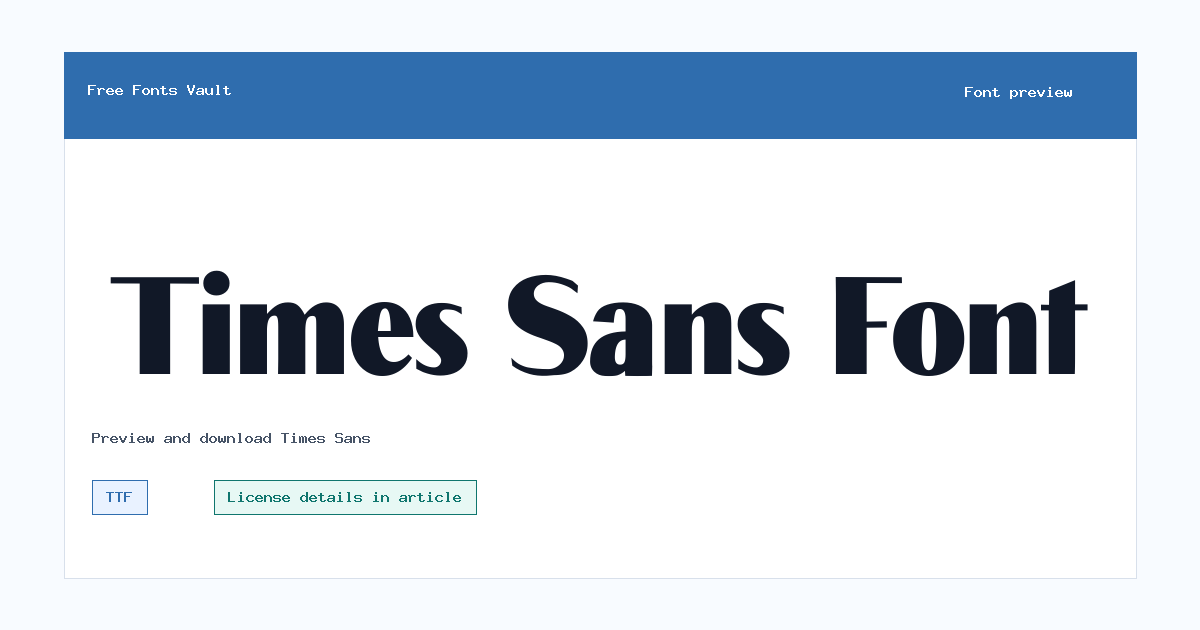 Times Sans font preview showing the family name