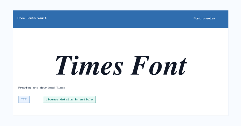 Times font preview
