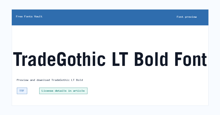 TradeGothic LT Bold font preview
