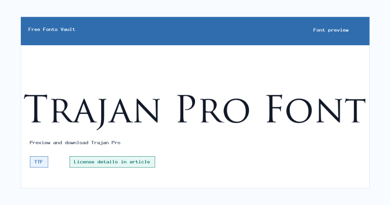 Trajan Pro font preview
