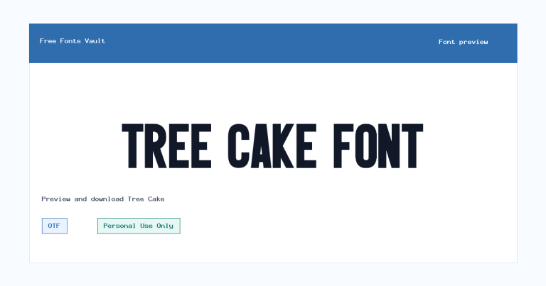Tree Cake font preview