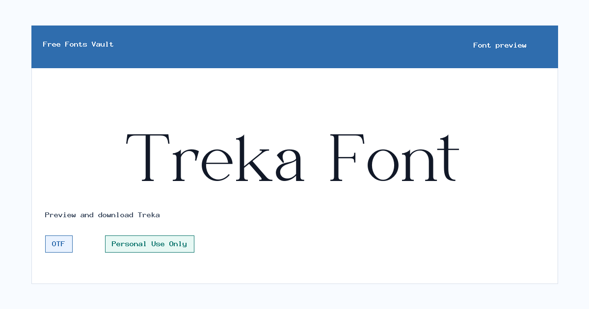 Treka font preview showing the family name