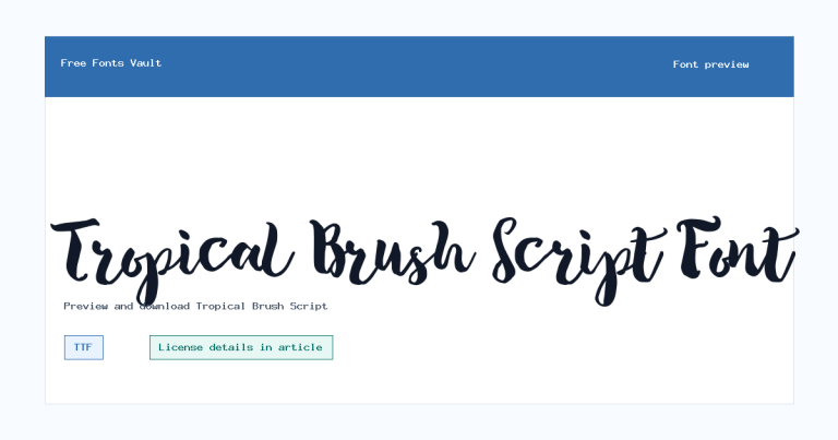 Tropical Brush Script font preview
