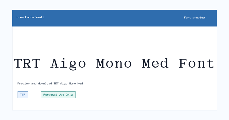 TRT Aigo Mono Med font preview