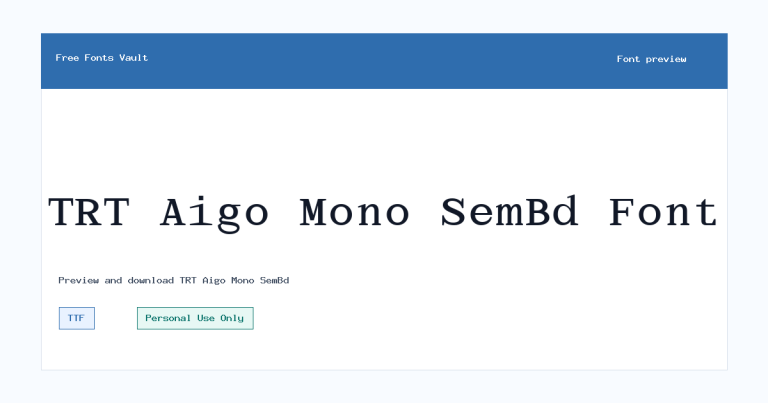 TRT Aigo Mono SemBd font preview