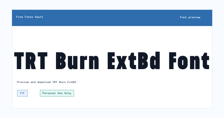 TRT Burn ExtBd font preview