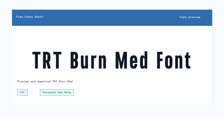 TRT Burn Med font preview