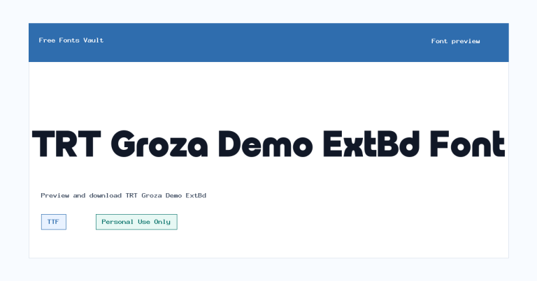 TRT Groza Demo ExtBd font preview