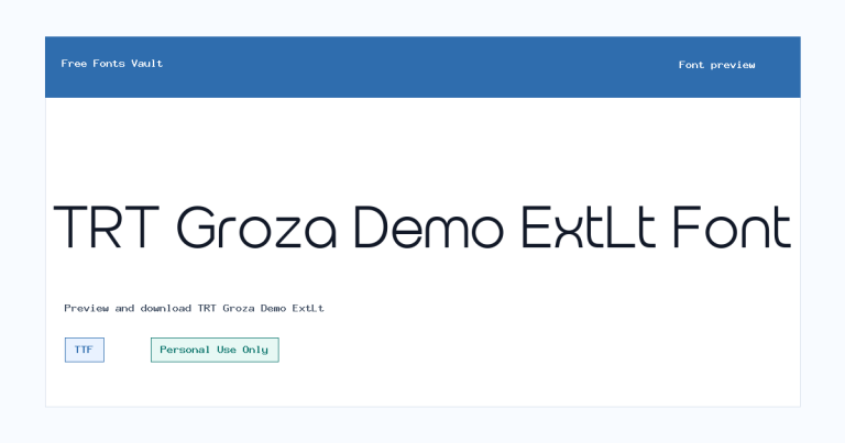 TRT Groza Demo ExtLt font preview