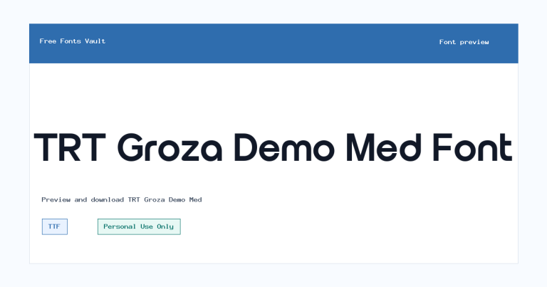 TRT Groza Demo Med font preview