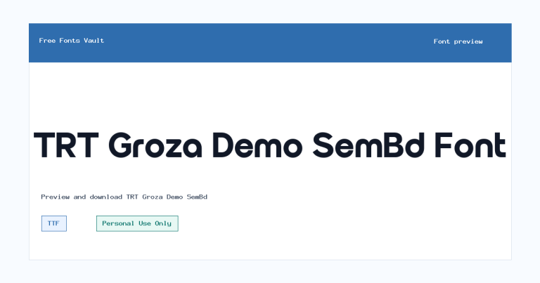 TRT Groza Demo SemBd font preview