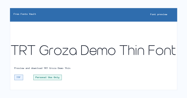 TRT Groza Demo Thin font preview