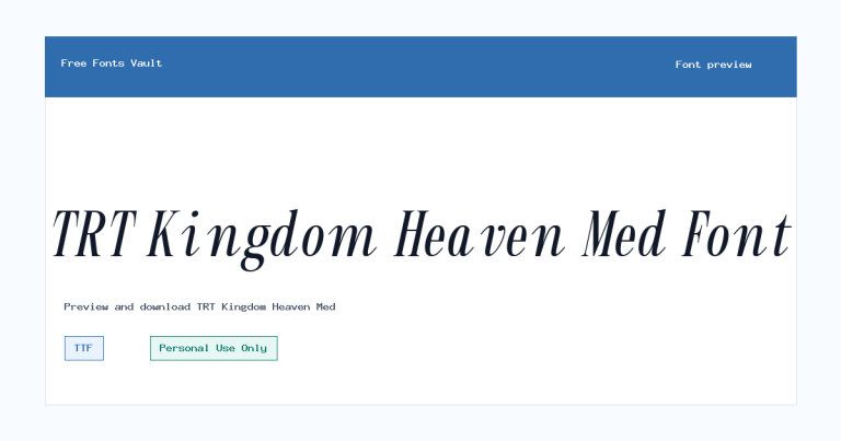 TRT Kingdom Heaven Med font preview