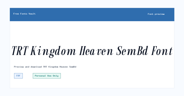 TRT Kingdom Heaven SemBd font preview