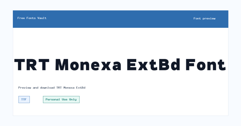 TRT Monexa ExtBd font preview