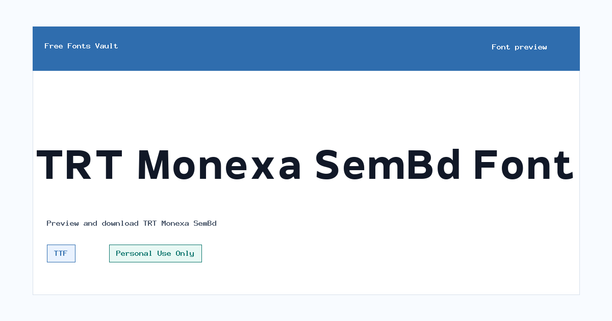 TRT Monexa SemBd font preview showing the family name