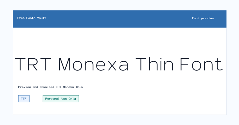 TRT Monexa Thin font preview