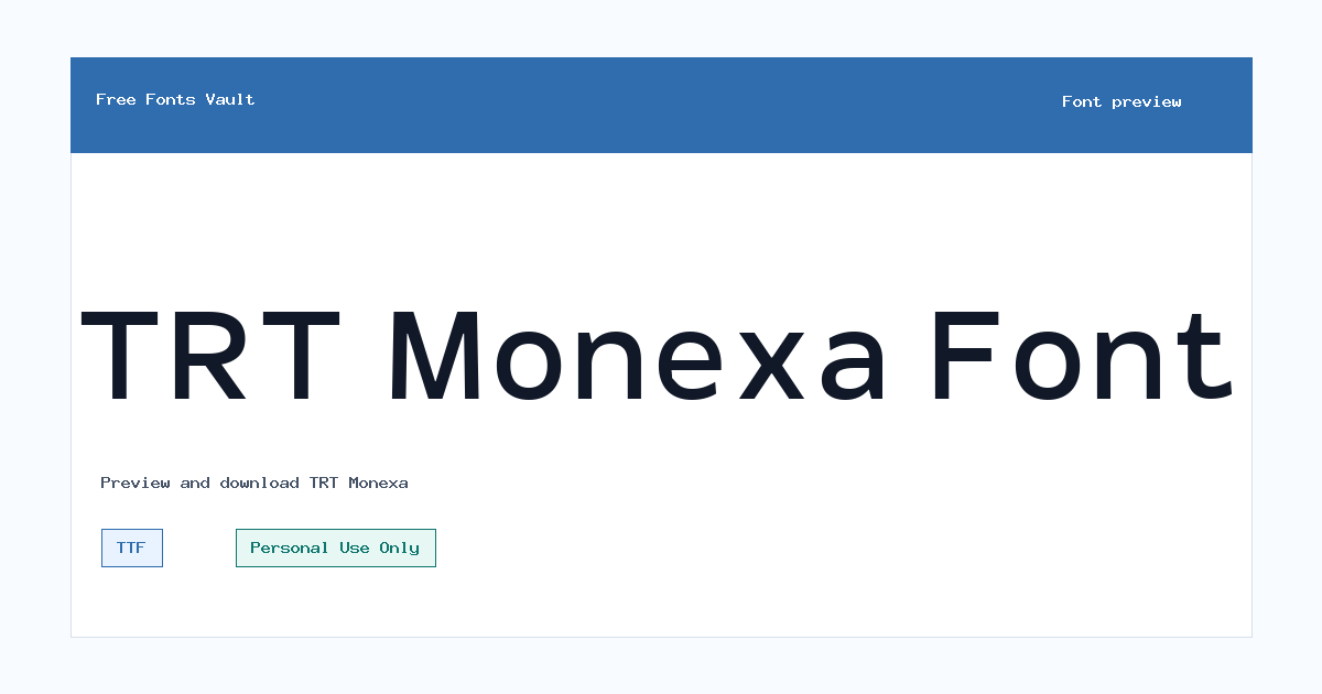 TRT Monexa font preview showing the family name