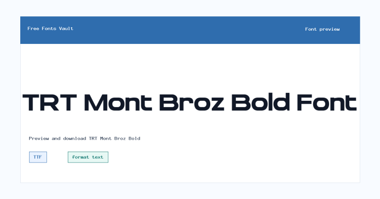 TRT Mont Broz Bold font preview