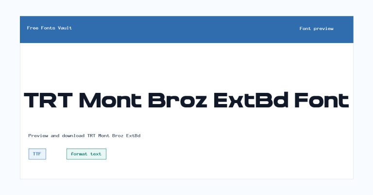 TRT Mont Broz ExtBd font preview