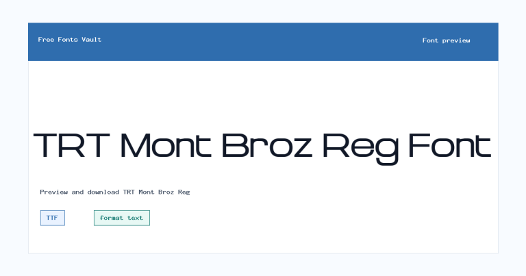 TRT Mont Broz Reg font preview