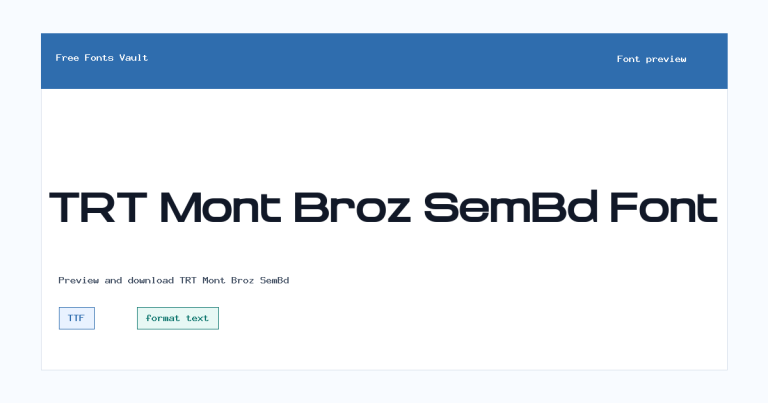 TRT Mont Broz SemBd font preview