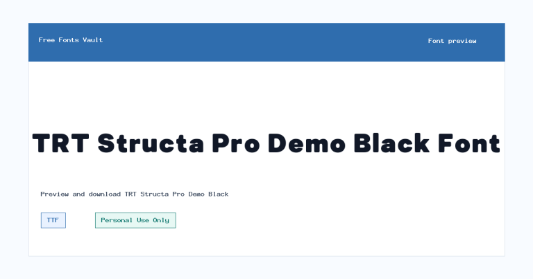 TRT Structa Pro Demo Black font preview