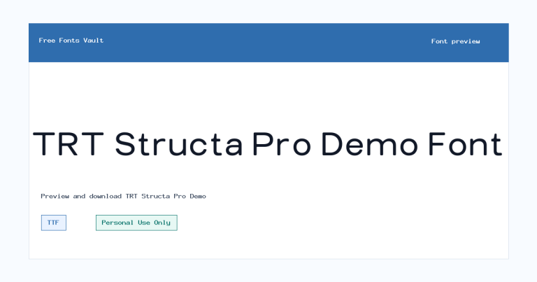 TRT Structa Pro Demo font preview