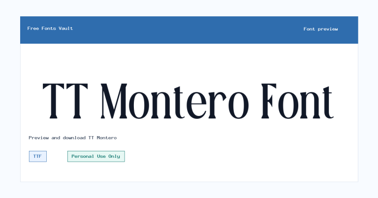 TT Montero font preview