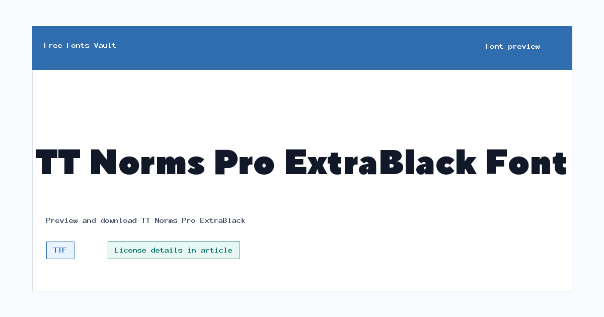 TT Norms Pro ExtraBlack font preview showing the family name