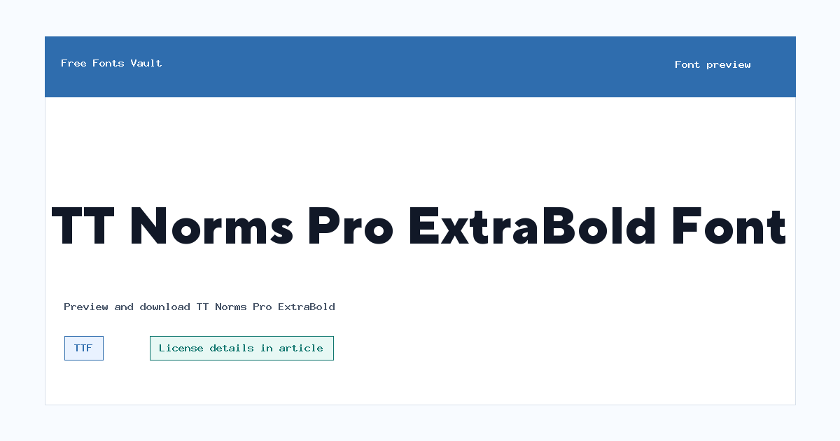 TT Norms Pro ExtraBold font preview showing the family name