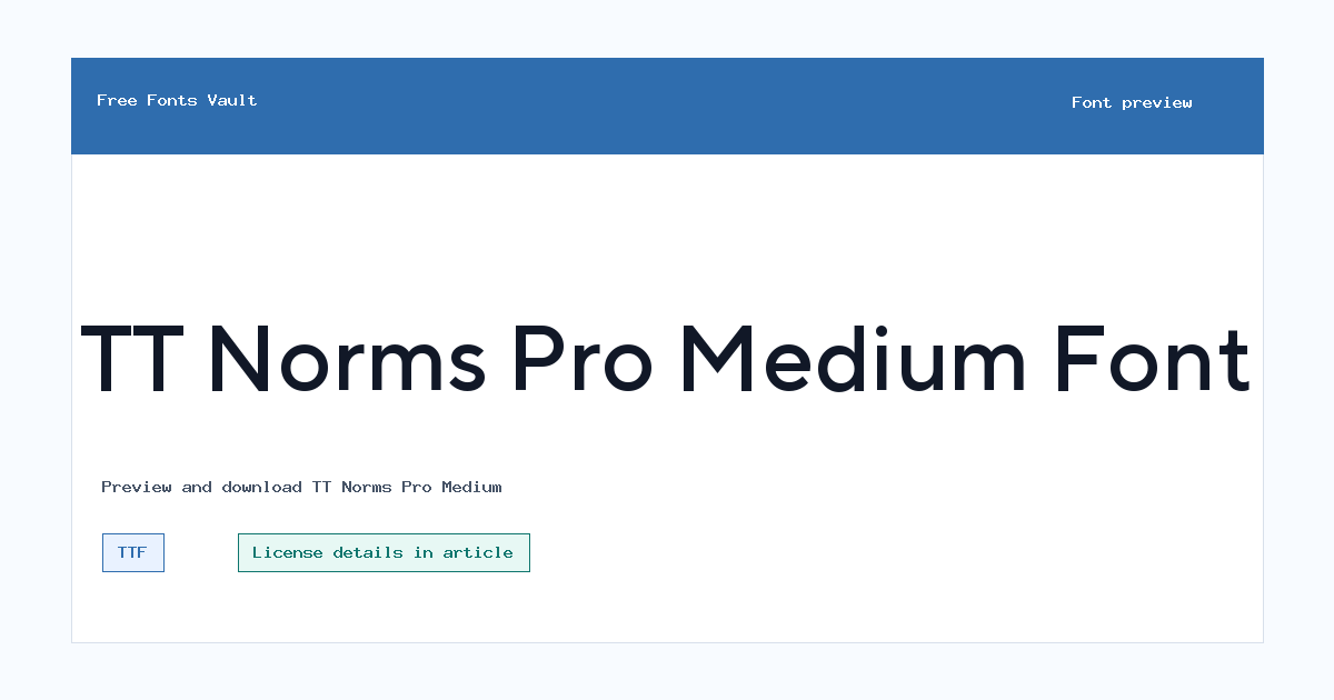 TT Norms Pro Medium font preview showing the family name