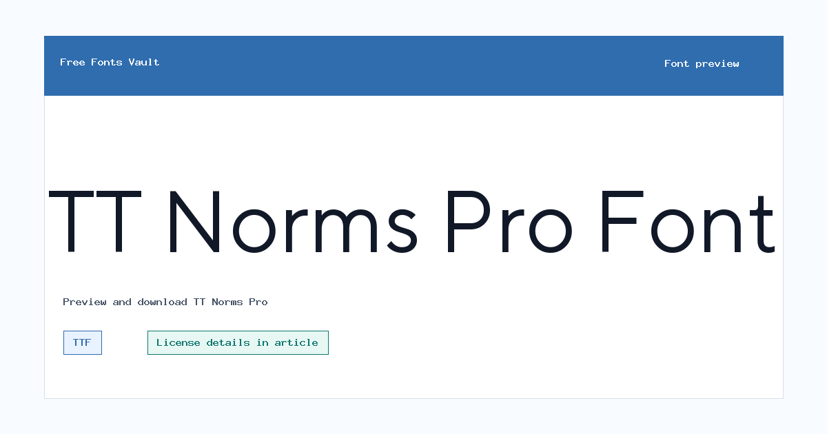 TT Norms Pro font preview showing the family name