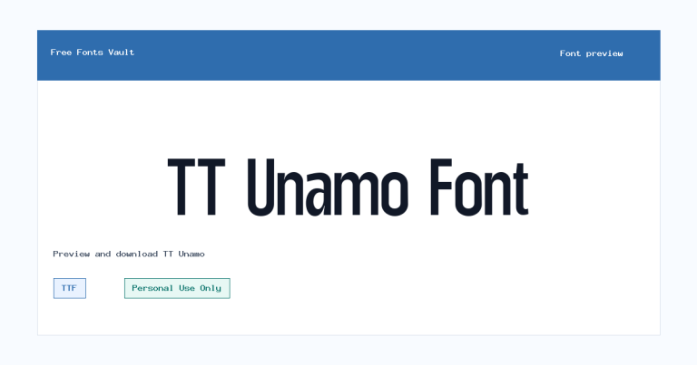 TT Unamo font preview