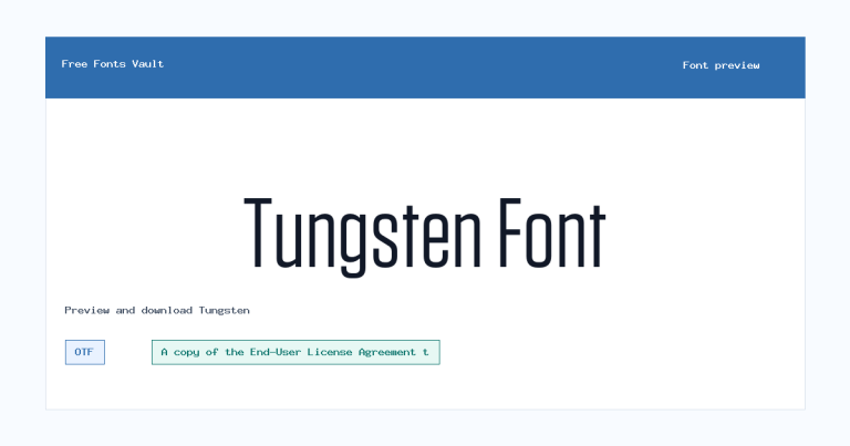 Tungsten font preview