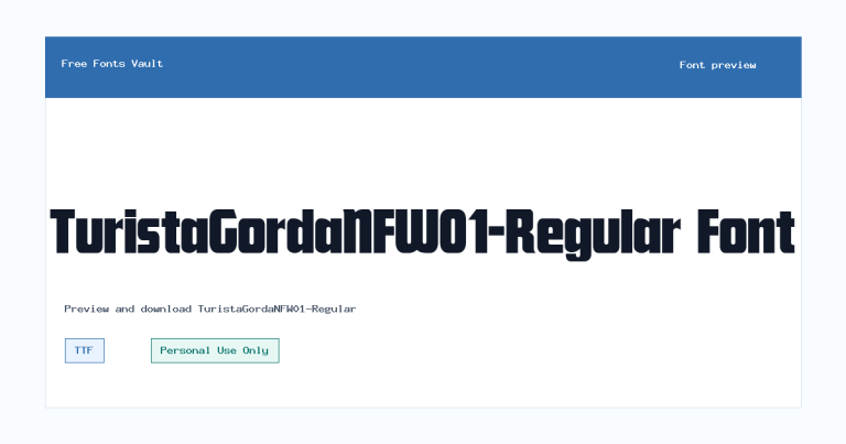 TuristaGordaNFW01-Regular font preview