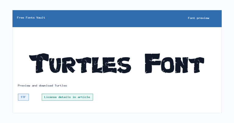 Turtles font preview