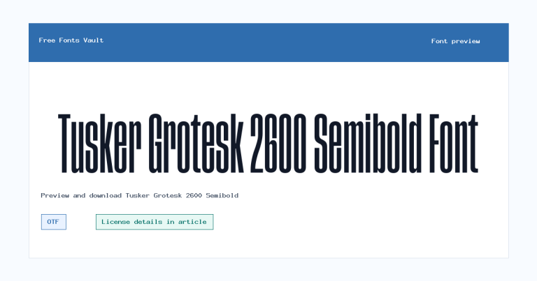 Tusker Grotesk 2600 Semibold font preview